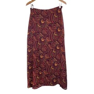 Vintage 80s Limited America Paisley Knee Length Skirt‎